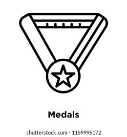 Medals icon vector isolated on white background, Medals transparent sign , line or linear sign, element design in outline style