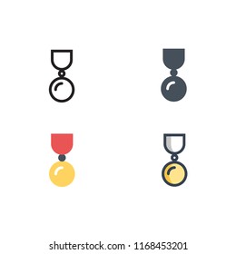 medals icons vector with four different styles