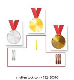 Medals isolated object on background vector sport