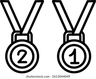 Medals Line Vector Icon Design