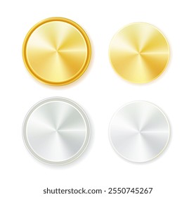 Medals logo. Round awards in gold, silver and bronze metallic colors coin. Vector