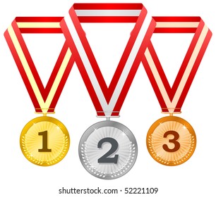Medals on ribbons