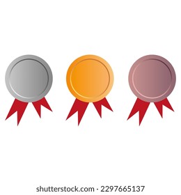 medals on white background. Certificate design. Vector illustration.