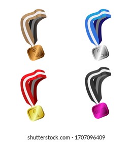 Medals pack for champion celebrating template.