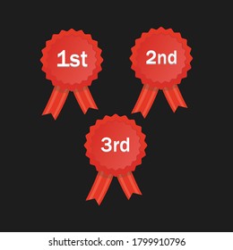 Medals red with black backround