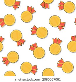 Medallas Con Patrón De Cinta Sin Precas En Un Fondo Blanco. Ilustración del tema de Badges