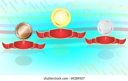 medals with ribbons illustration