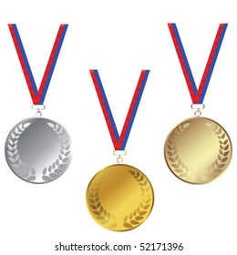 Medals set isolated over white background