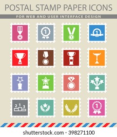 Medals and tropheys simple icons for web
