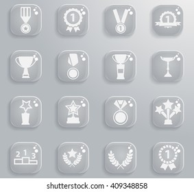 Medals and tropheys simple icons for web