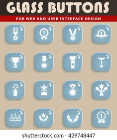 Medals and tropheys simple icons for web