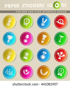 Medals and tropheys simple icons for web