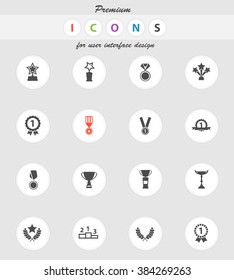 Medals and tropheys  vector icons for web sites and user interface
