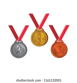 Medals Trophy For Sport Vector Template