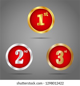 Medals winner gold set vector design 38
