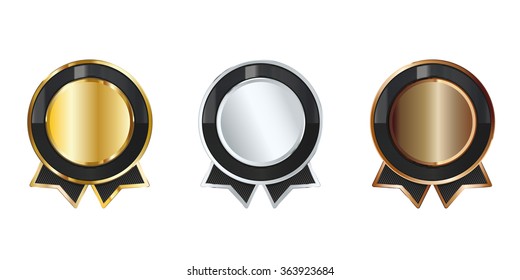 Medals for the winners. Gold, silver and bronze colors.
Vector illustration.