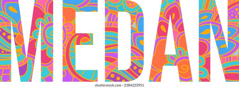 Medan flourish pattern text city name