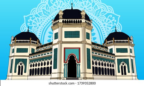 Medan Icon - Grand Mosque Al-Mashun Vector