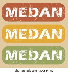 Medan on colored background