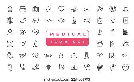 Medecine and Health flat icons. Collection health care medical sign icons.Medical Vector Icons Set.