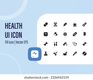 Medecine and Health flat icons. Collection health care medical sign icons for stock. user interface iconset collection.
