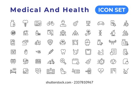 Symbole für Medizin und Gesundheit. Symbole für das medizinische Zeichen der Sammlung