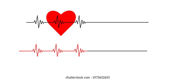 Medecine image with heart and pulse. With background. Vector illustration
