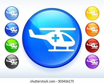 Medevac Helicopter on Colorful Round Button