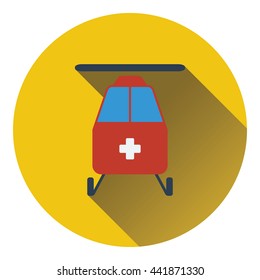 Medevac icon. Flat color design. Vector illustration.