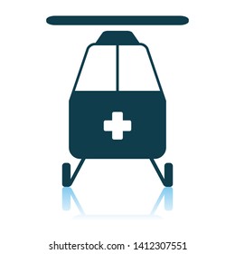 Icono de Medevac. Diseño de reflexión de sombra. Ilustración vectorial.