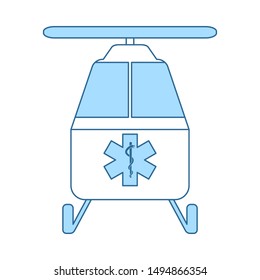 Medevac Icon. Thin Line With Blue Fill Design. Vector Illustration.