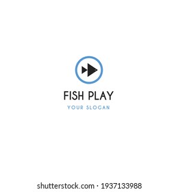 Media media. abstract fish logo