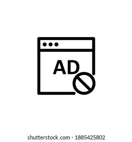 Media Ad Block Icon. Ad Blocker Icon. Vector