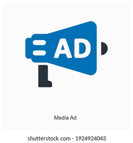 Concepto de icono de publicidad y marketing en los medios