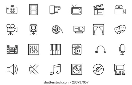 Media and Advertisement Line Icons 1