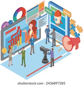 Media and advertising agency image illustration