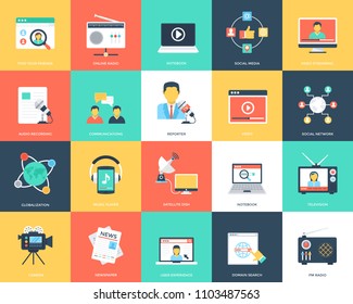Media and Advertising Flat Illustrations 