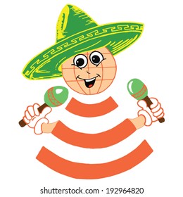 media amigo a cute wifi media symbol cartoon character wearing a sombrero and shaking maracas 