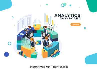 Media analysis process, information on service application, social analysis system. Software for global media connection concept. Vector illustration.