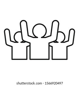 Media audience icon. Outline media audience vector icon for web design isolated on white background