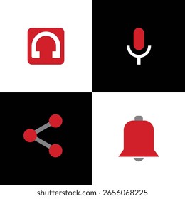 Symbole für die Medien- und Audiosteuerung