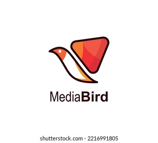 Media Bird logo design sign