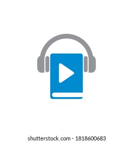 Vector de libros multimedia, logotipo de tecnología