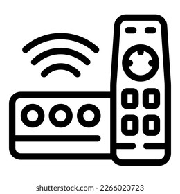Symbol für die Medienbox-Umrandung, Vektorgrafik. Home-Remote-Video. Computer-Internet