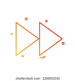 Media button icon design vector