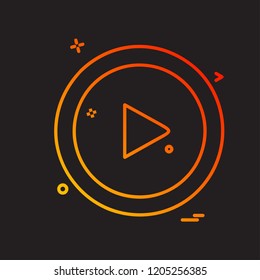 Media button icon design vector