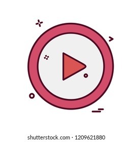 Media button icon design vector