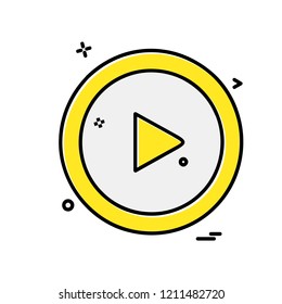 Media button icon design vector