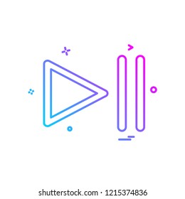 Media button icon design vector