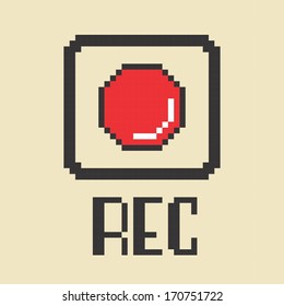 media button record pixel art